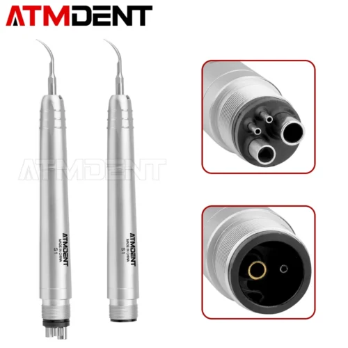Détartreur Dentaire Pneumatique à Air – 3 Embouts, Haute Fréquence, 2/4 Trous