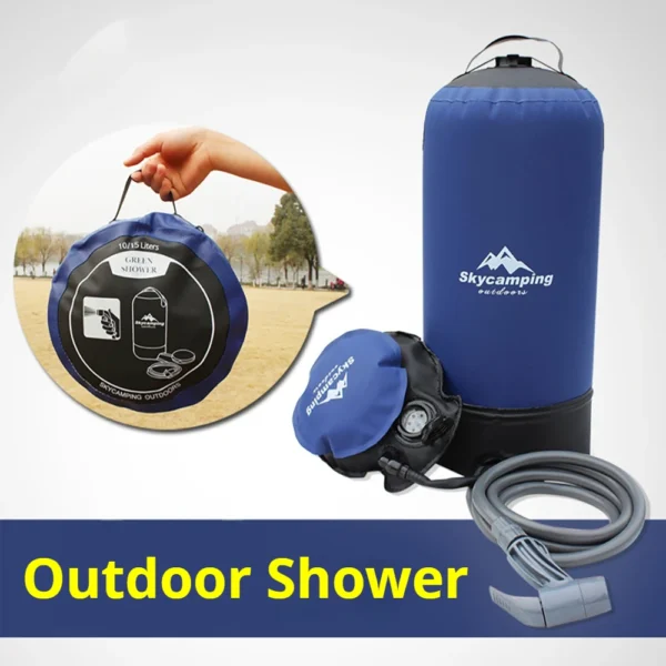 kf-S68dc76f948e4408a9927c1e5754521ffX Douche Portable OutdoorFlow - Sac à Eau Gonflable avec Pompe à Pied