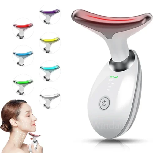DermaLift™ – Masseur Facial LED 7 Couleurs Anti-Rides & Double Menton