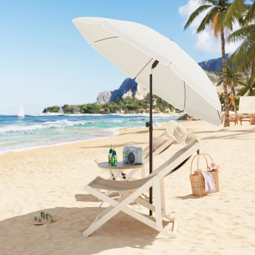 SunShield - Parasol Rond Imperméable & Anti-UV