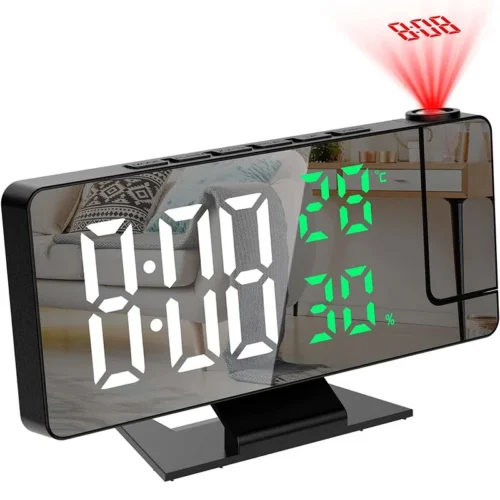 Réveil numérique LED heure & température avec rétroéclairage – Compact, fonction snooze – Parfait maison & bureau