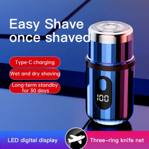 Mini Rasoir Électrique 3D T6 – Tête Flottante, Charge Rapide Type-C