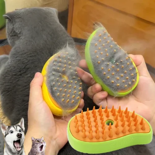 SteamPet™ – Brosse de Toilettage Électrique 3-en-1 à Vapeur pour Chiens & Chats